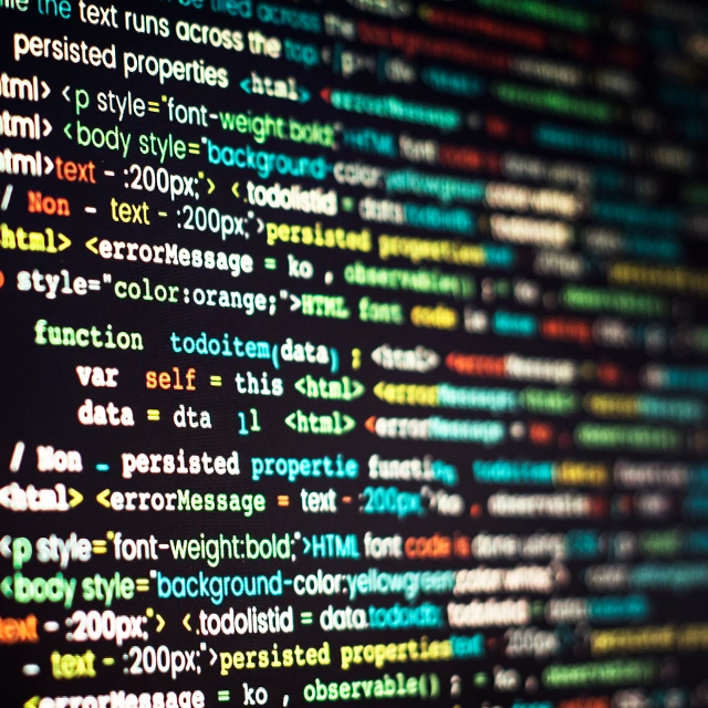 Backend code on screen